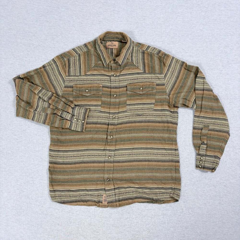RedHead Ranch Men's Long Sleeve Southwestern Striped Jacquard Button Up Shirt